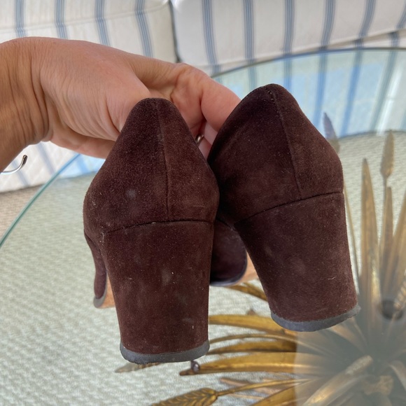 Joan David Shoes size 8.5 Brown Croc & Suede - Picture 9 of 10